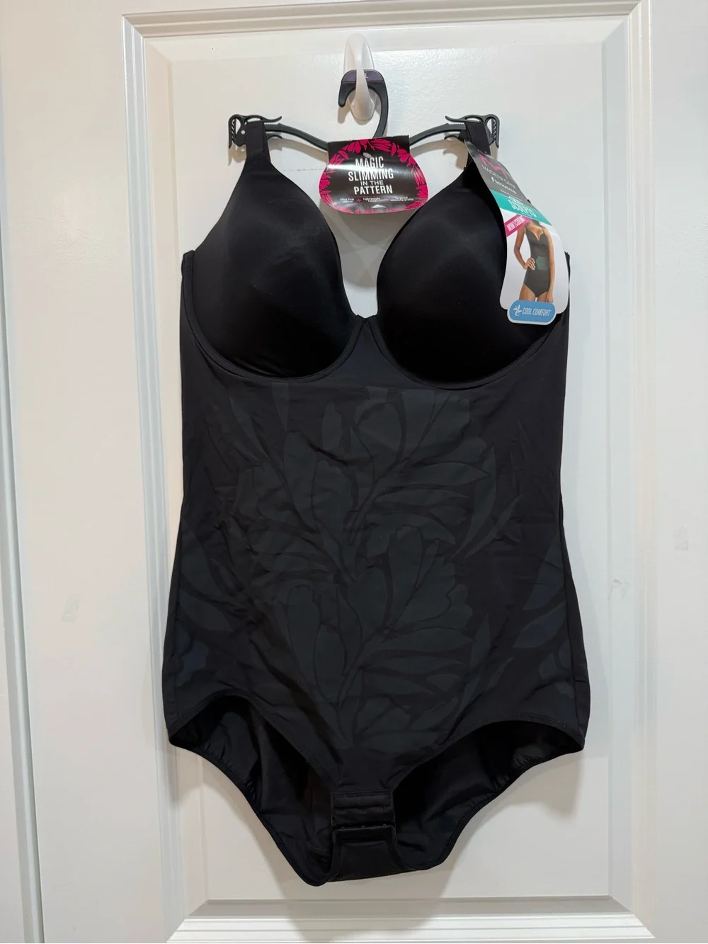 Maidenform FitSense Extra Firm Shaping Bodysuit Underwire Black FLS075 Size XXL